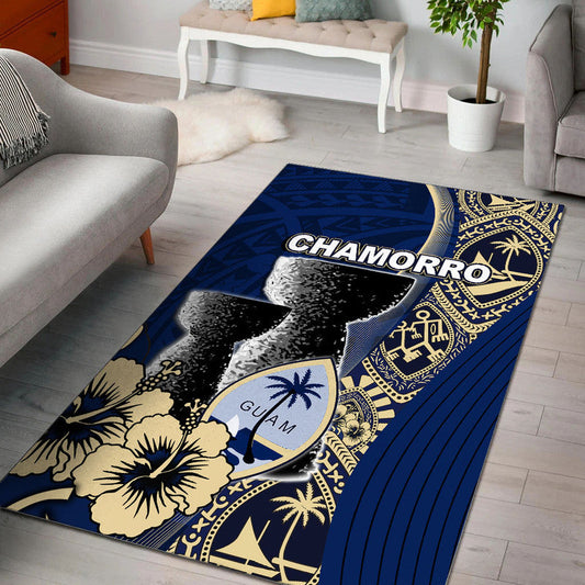 Guam Chamorro Area Rug Blue Style