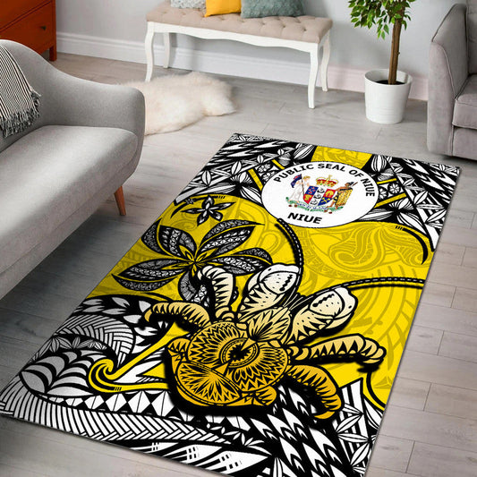 Niue Uga Area Rug Tribal Patterns Yellow Style