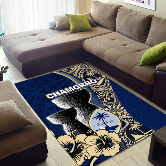 Guam Chamorro Area Rug Blue Style