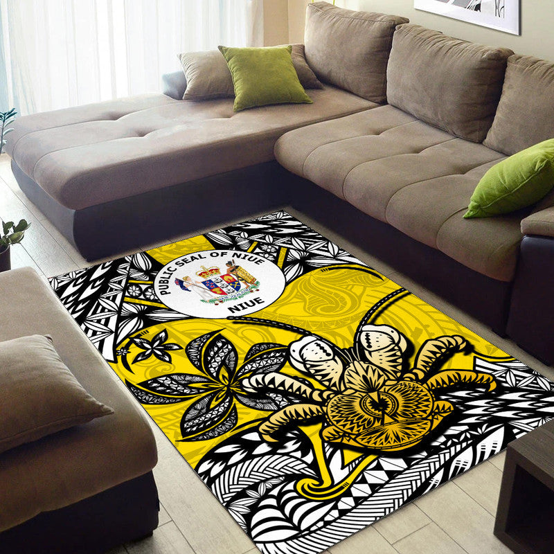 Niue Uga Area Rug Tribal Patterns Yellow Style