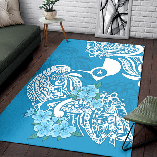 FSM Yap State Area Rug Polynesian Floral Tribal