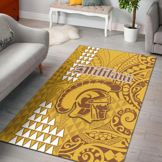 Hawaii Mililani High School Area Rug Tribal Kakau