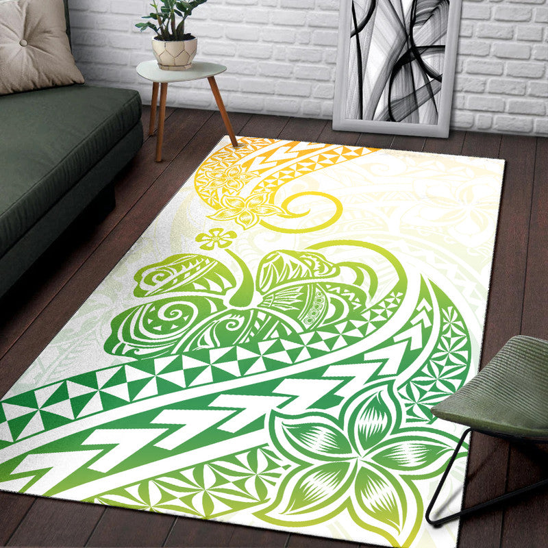 Polynesian Tribal Tattoo Retro Area Rug Gradient 02 Screen Color