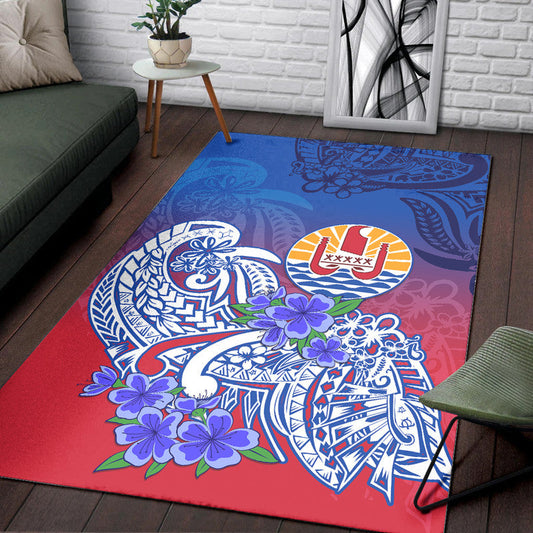 Tahiti Area Rug Polynesian Floral Tribal