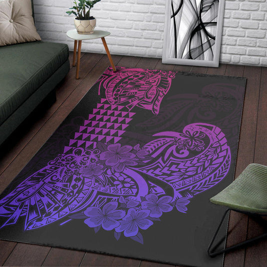 Hawaii Kakau Area Rug Polynesian Floral Tribal Gradient Version