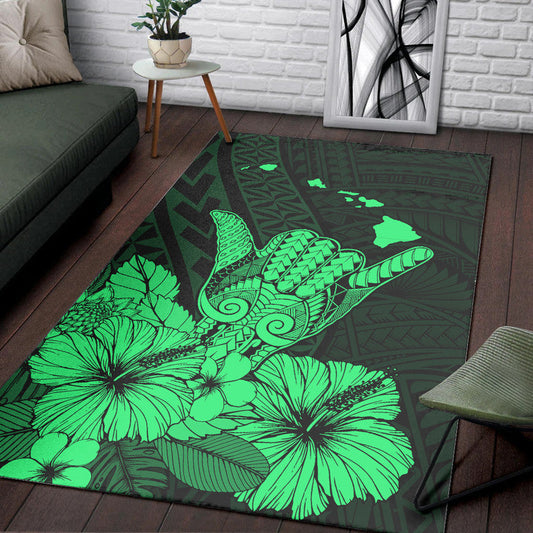 Hawaii Shaka Sign Area Rug Green Version