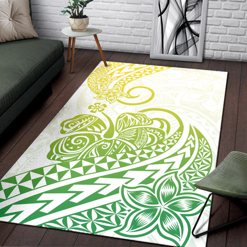 Polynesian Tribal Tattoo Retro Area Rug Gradient 01 Screen Color