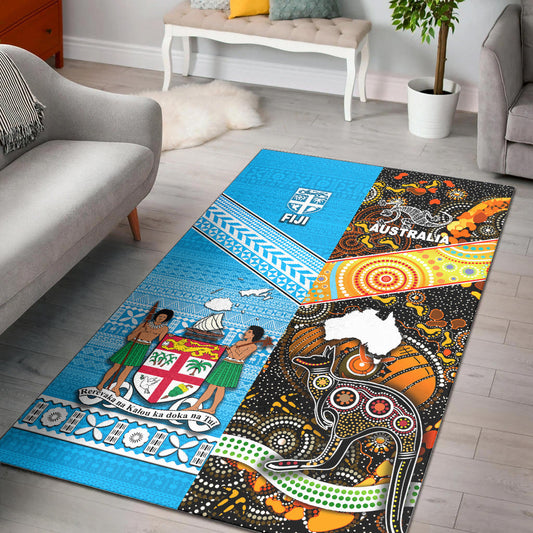 Australia Aboriginal And Fiji Tapa Area Rug Together
