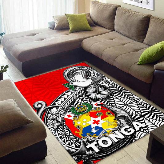 Tonga Hook Tattoo Area Rug White