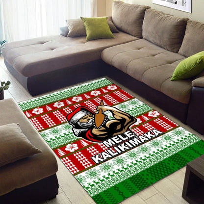 Hawaiian Santa Claus Warrior Area Rug Christmas