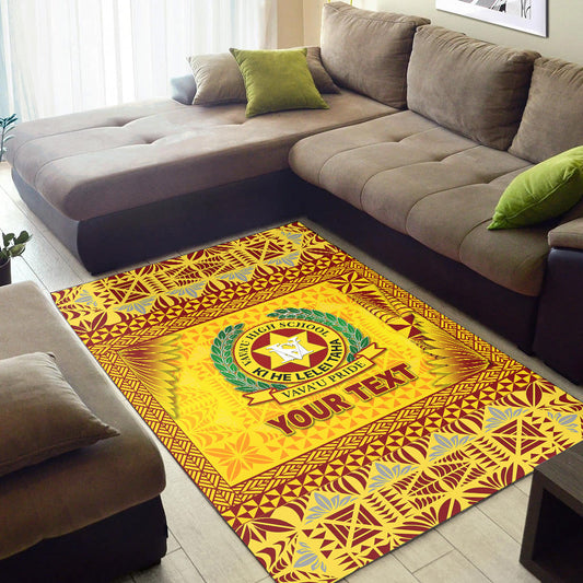 (Custom Personalised) Tonga Vava'u High School Area Rugs Simplified Version Gold