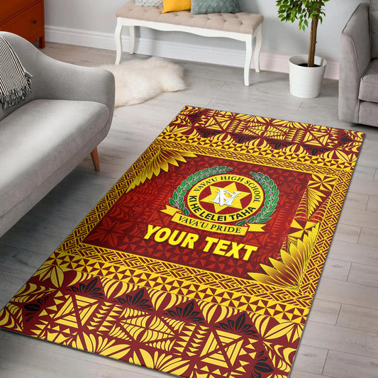 (Custom Personalised) Tonga Vava'u High School Area Rugs Simplified Version Maroon