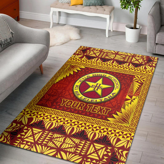(Custom Personalised) Tonga Eua High School Area Rugs Simplified Version