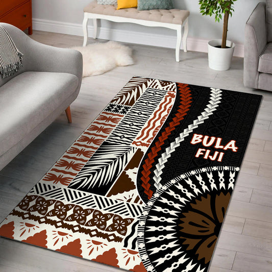 Bula Fiji Area Rug Masi Tapa Patterns Style