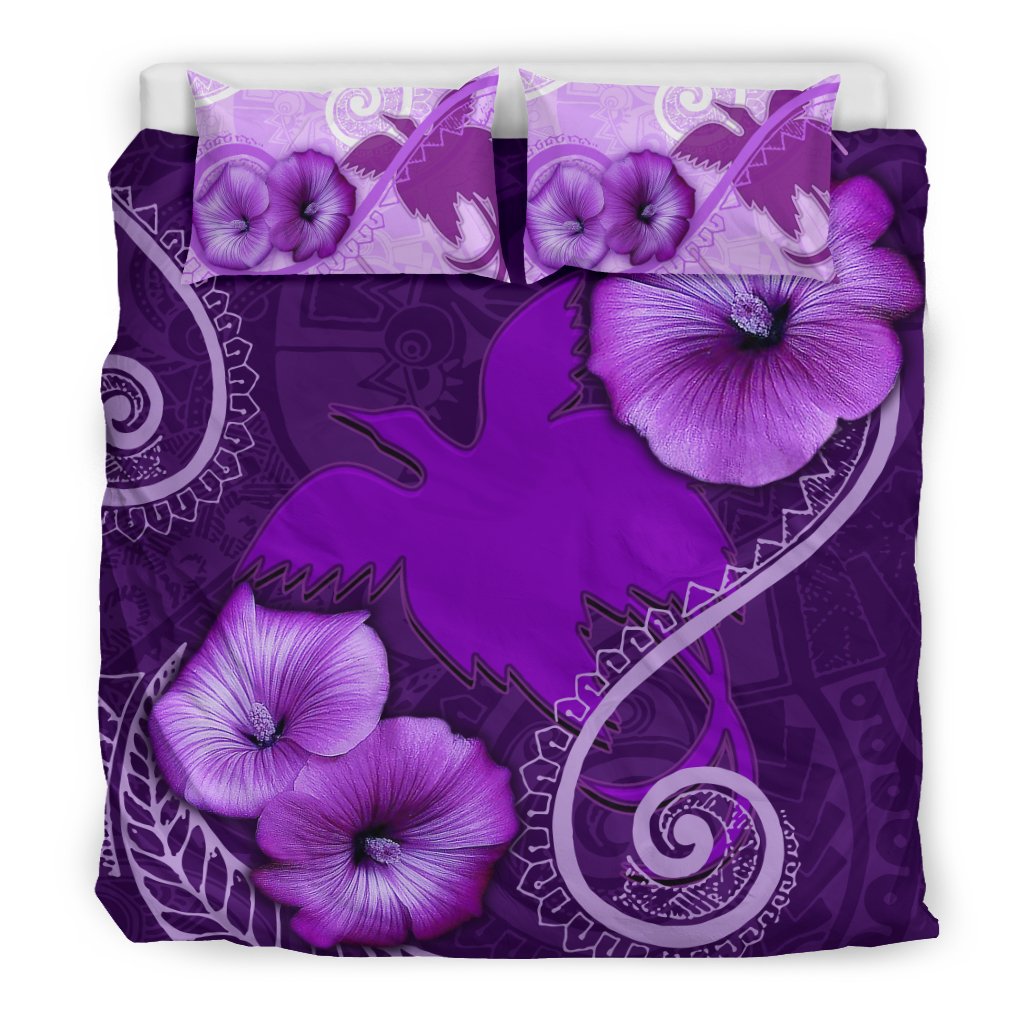 Papua New Guinea Hibiscus Purple Duvet Cover Set