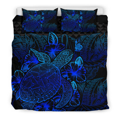 Polynesian Bedding Set New Caledonia Duvet Cover Set Blue Color