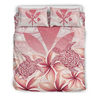 Hawaii Bedding Set Hawaii Turtle Kanaka Plumeria Polynesian Pink Bedding Set