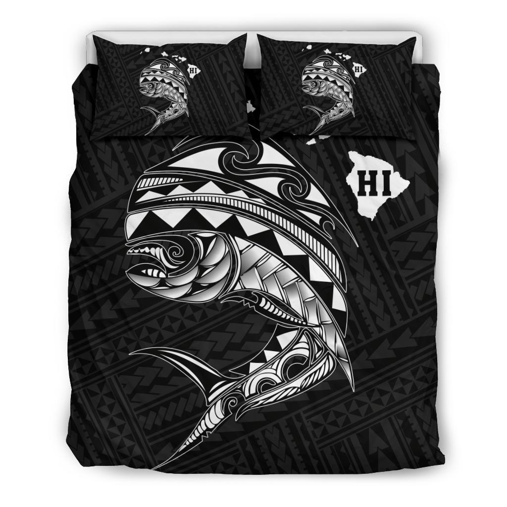 Hawaii Polynesian Mahi Mahi Common Dolphinfish Bedding Set White