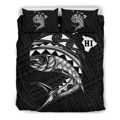 Hawaii Polynesian Mahi Mahi Common Dolphinfish Bedding Set White