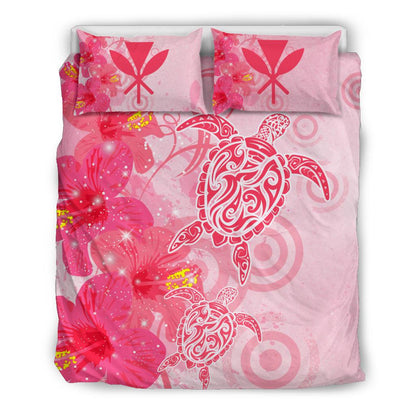 Hawaii Bedding Set Hawaii Turtle Hibiscus Vintage Pink Bedding Set