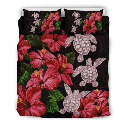 Hawaii Red Hibiscus Turtle Bedding Set AH Ray Style