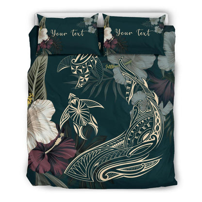 Hawaii Tropical Hibiscus Aumakua Personalized Bedding Set Lucas Style Green