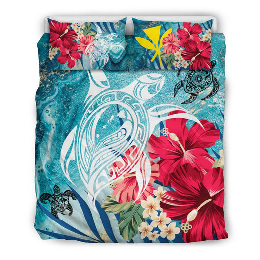 Hawaiian Bedding Set Coral Tropical Turtle Bedding Set