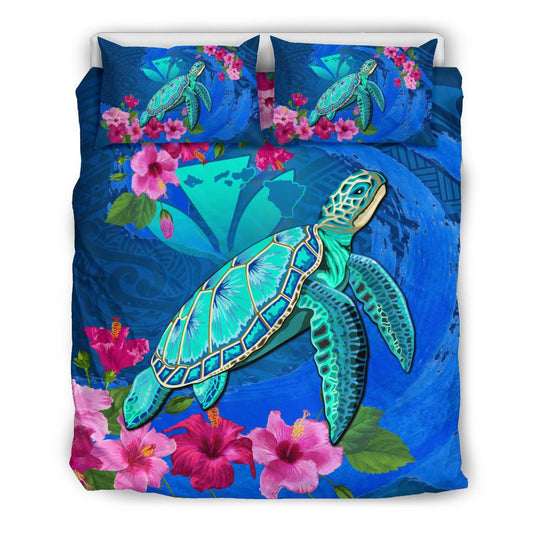 Hawaii Bedding Set Hawaii Honu Aumakua Sea Hibiscus Bedding Set Nin Style