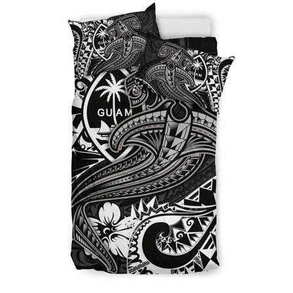Guam Polynesian Bedding Set White Shark Polynesian Tattoo