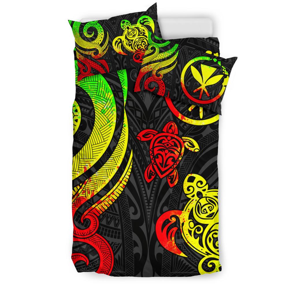 Polynesian Hawaii Bedding Set Reggae Tentacle Turtle
