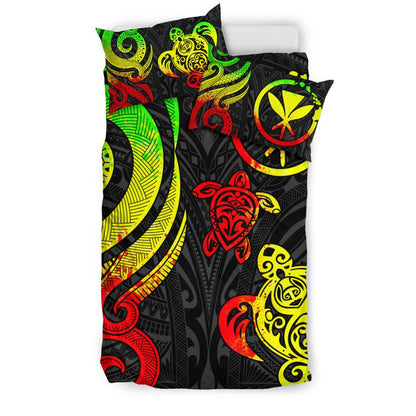 Polynesian Hawaii Bedding Set Reggae Tentacle Turtle