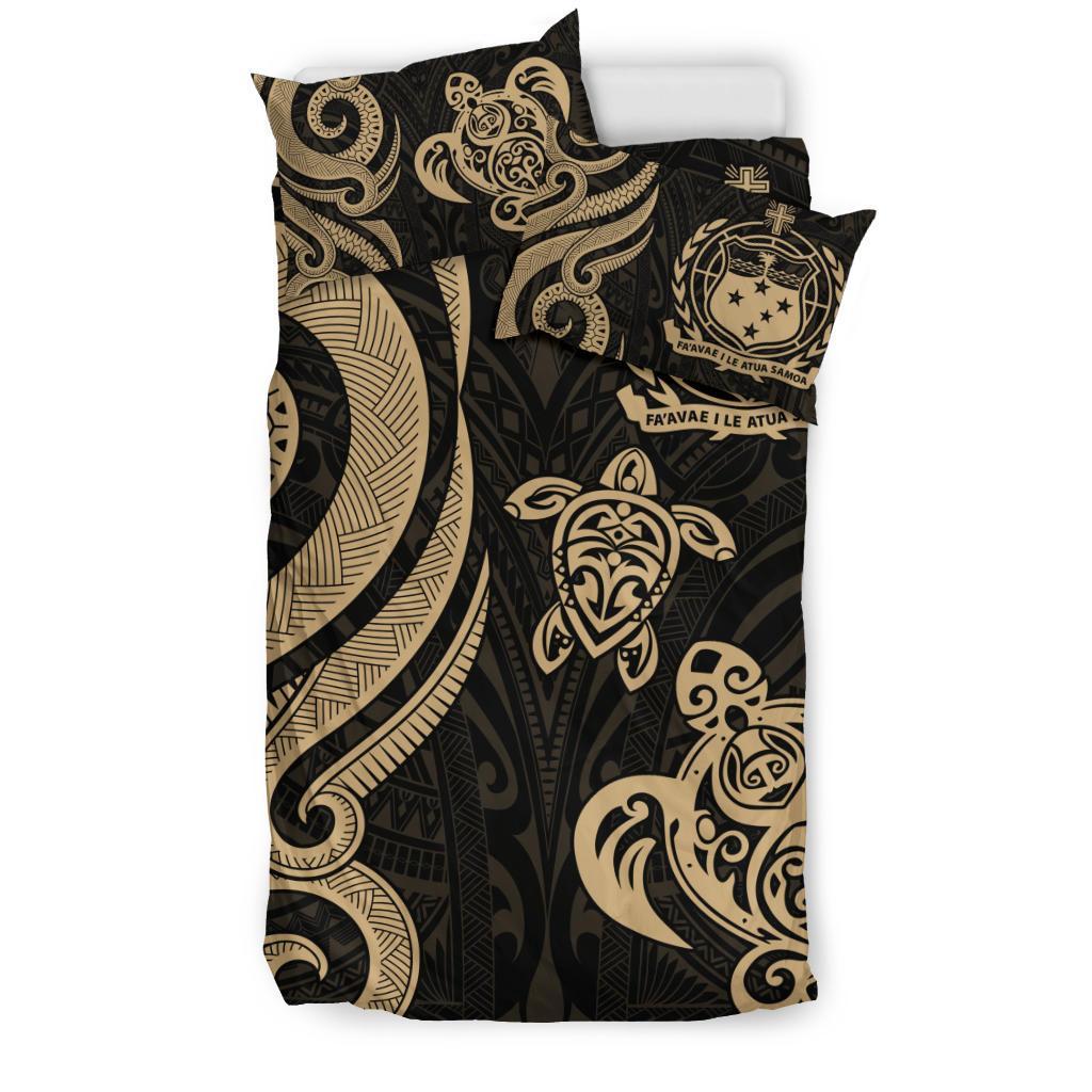 Samoa Polynesian Bedding Set Gold Tentacle Turtle