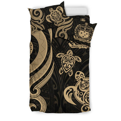 Samoa Polynesian Bedding Set Gold Tentacle Turtle