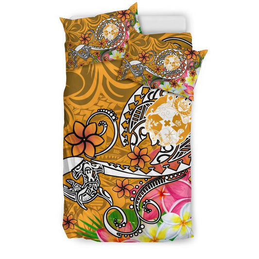 Tonga Bedding Set Turtle Plumeria (Gold)