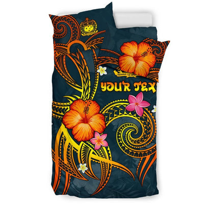 Polynesian Hawaii Personalised Bedding Set Legend of Samoa (Blue)
