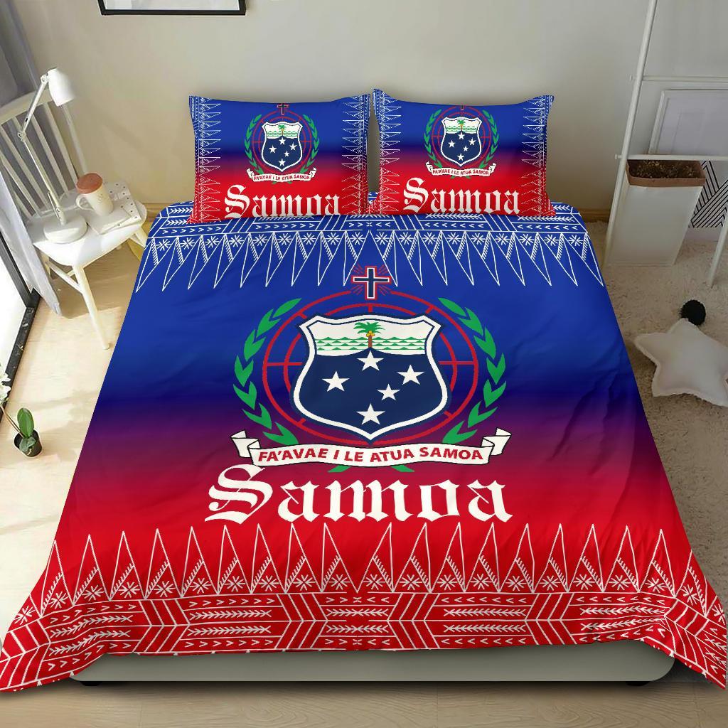 Polynesian Bedding Set Samoa Coat Of Arms Duvet Cover Set