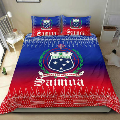 Polynesian Bedding Set Samoa Coat Of Arms Duvet Cover Set