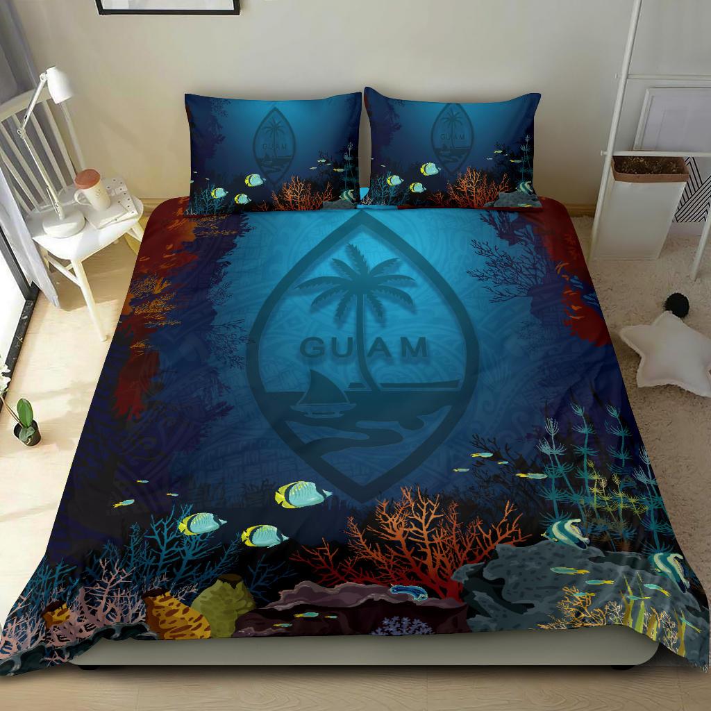 Polynesian Bedding Set Guam Duvet Cover Set Under Sea