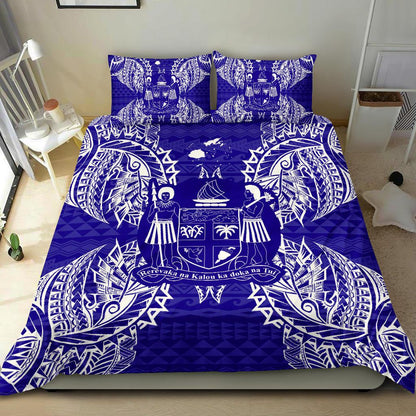 Polynesian Bedding Set Fiji Duvet Cover Set Map Blue