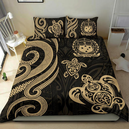 Samoa Polynesian Bedding Set Gold Tentacle Turtle