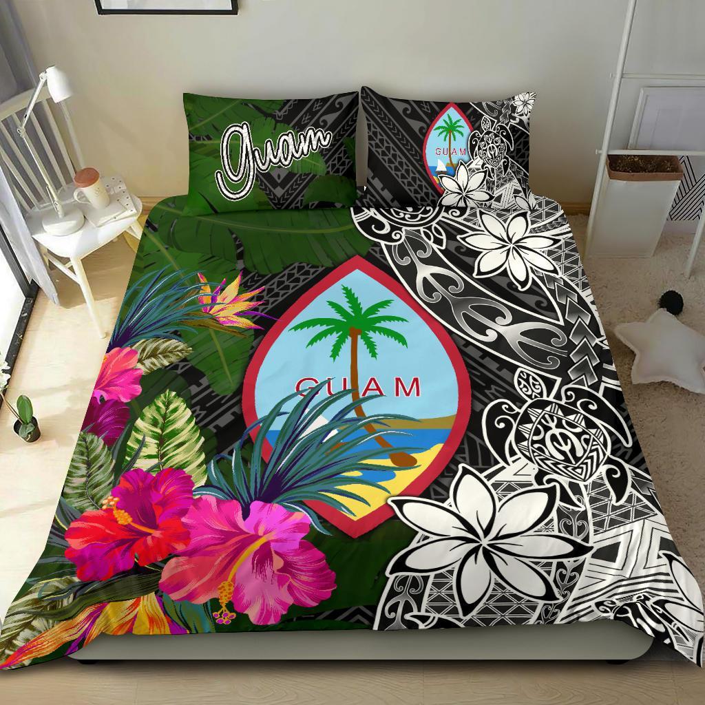 Guam Bedding Set Turtle Plumeria Banana Leaf