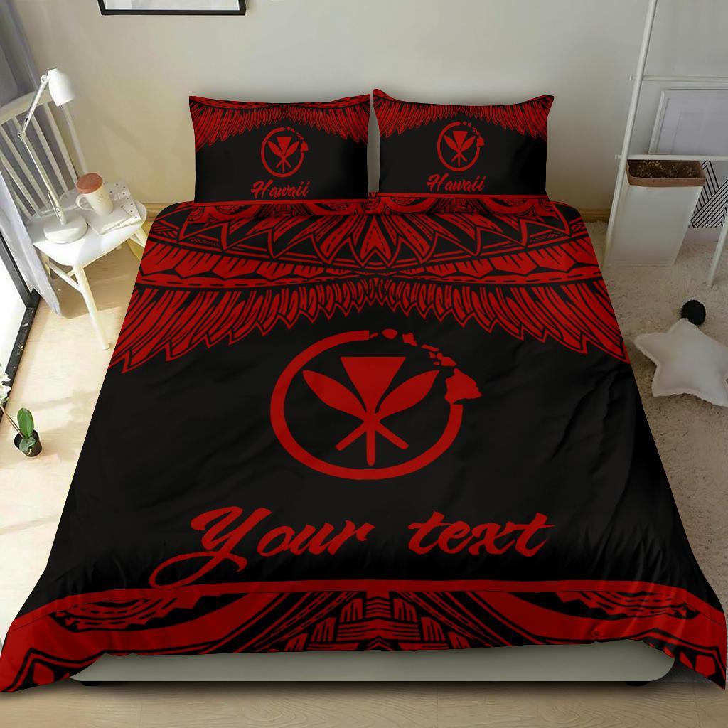 Hawaii Polynesian Custom Personalised Bedding set Hawaii Pride Red Version