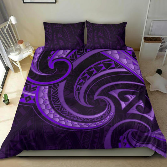New Zealand Maori Mangopare Bedding Set Polynesian Purple