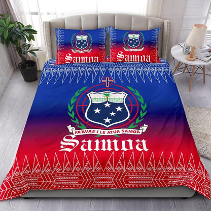 Polynesian Bedding Set Samoa Coat Of Arms Duvet Cover Set