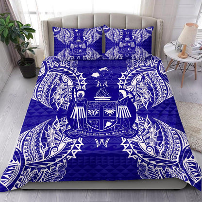 Polynesian Bedding Set Fiji Duvet Cover Set Map Blue