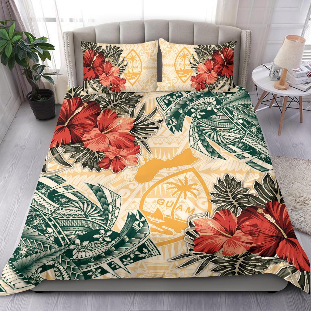 Guam Bedding Set Polynesian Hibiscus Flowers