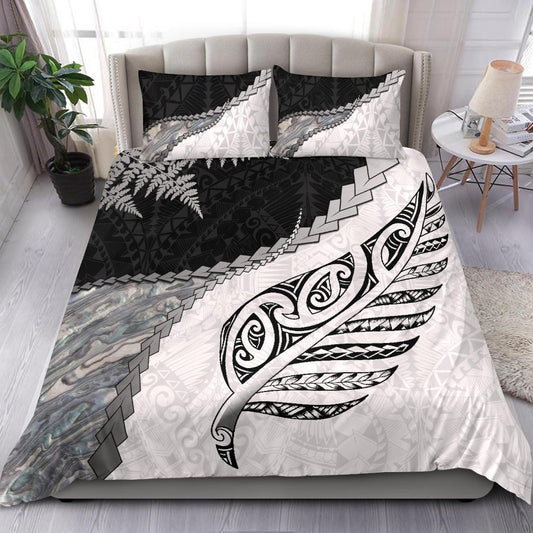 Paua Shell Maori Silver Fern Bedding Set