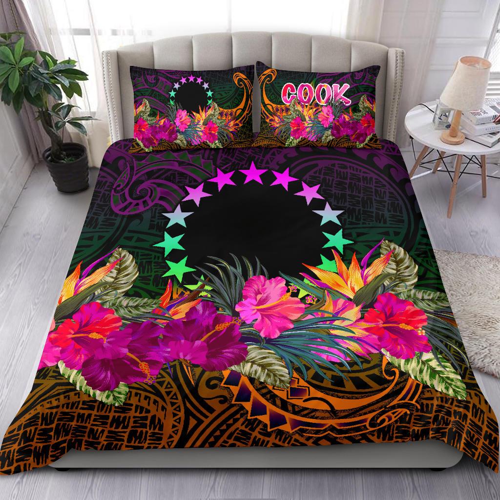 Cook Islands Polynesian Bedding Set Summer Hibiscus