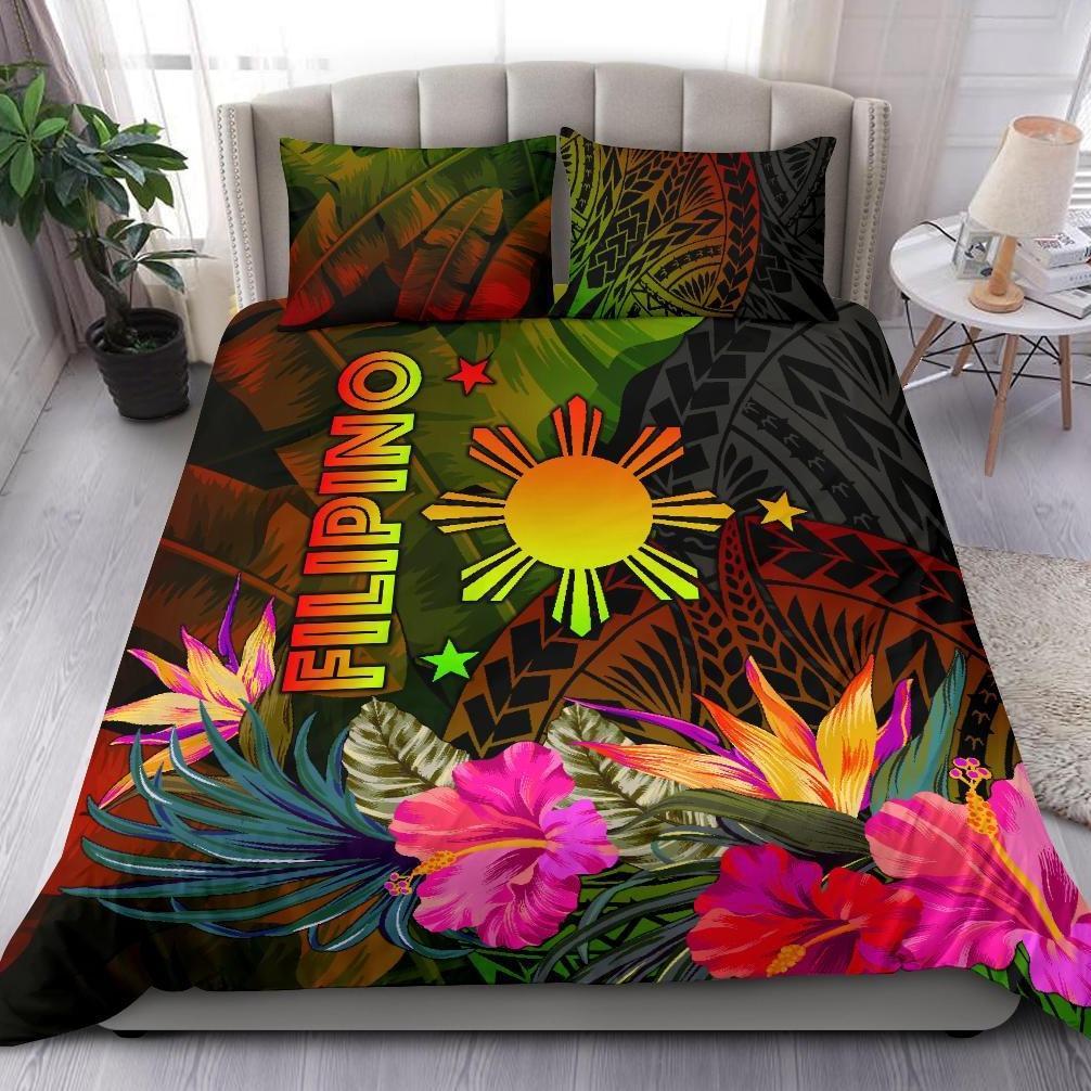 The Philippines Polynesian Bedding Set Hibiscus and Banana Leaves