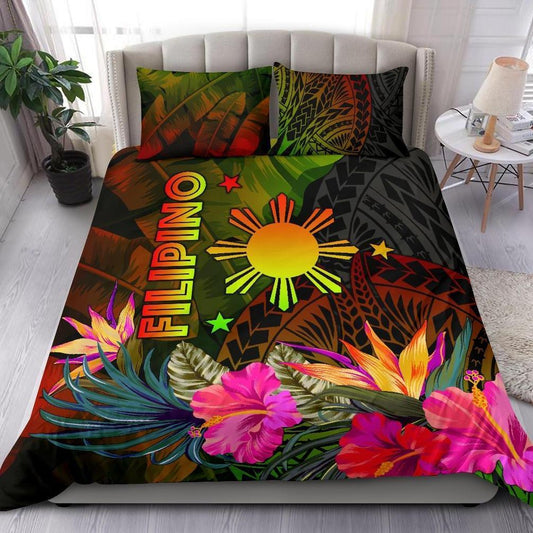 The Philippines Polynesian Bedding Set Hibiscus and Banana Leaves